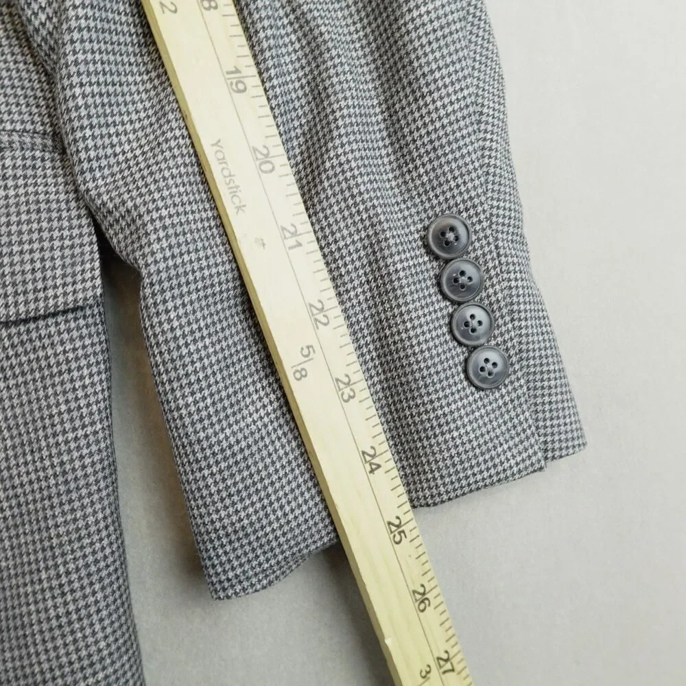 Peter Millar Blazer 54R Gray Houndstooth Sport Coat Wool Jacket Unconstructed